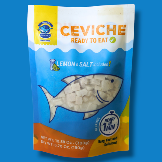 Ceviche listo: base de pescado wahoo fresco para un auténtico ceviche latino